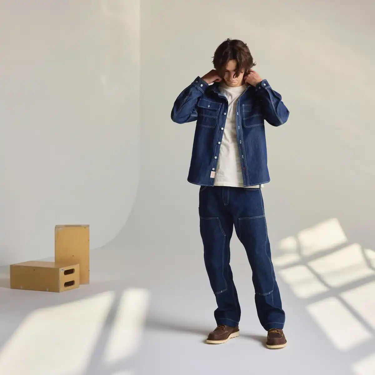 Men's Larch Mt Denim Shirt Dark Wash Indigo - Image 7