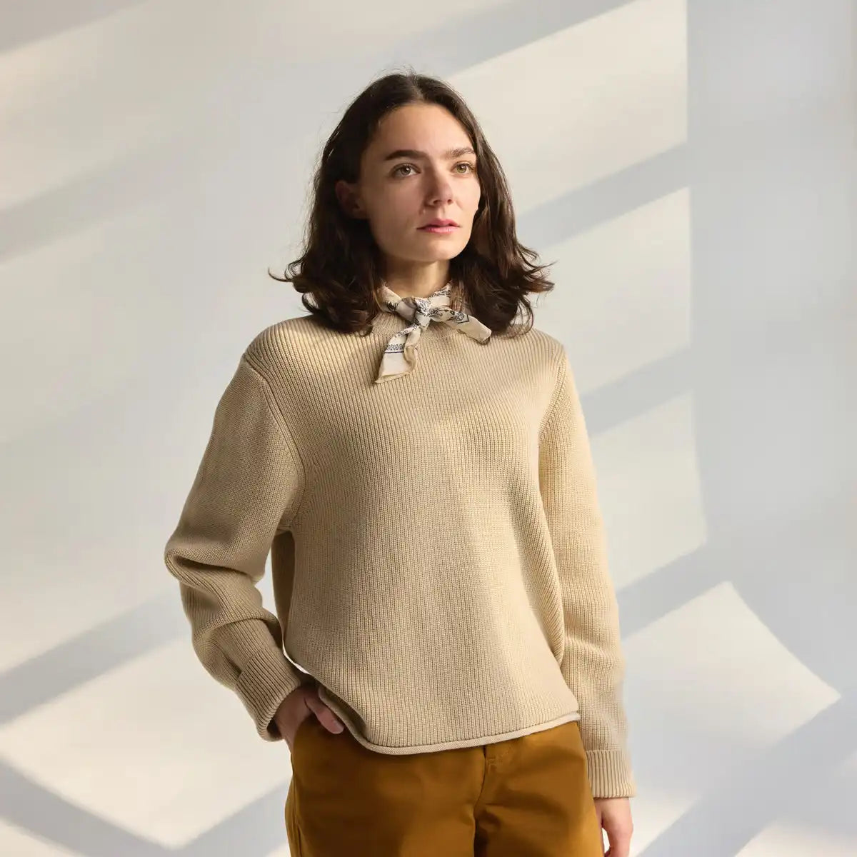 Women's DWR Wool/Cotton Sweater Castle Wall - Image 7