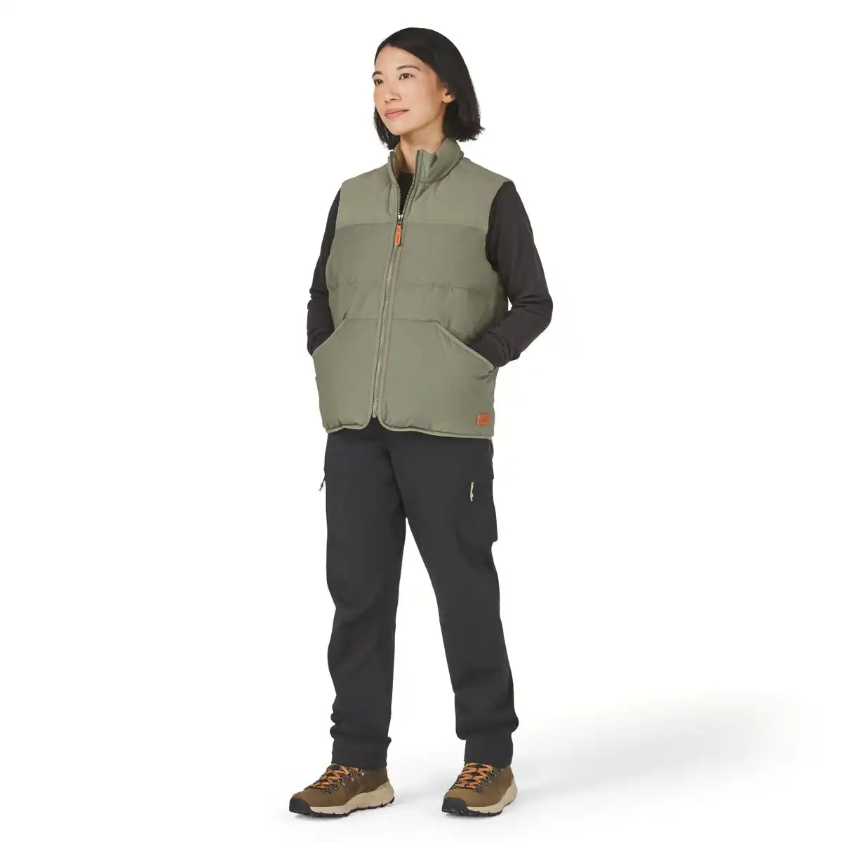Zigzag Down Vest Dusty Olive - Image 5