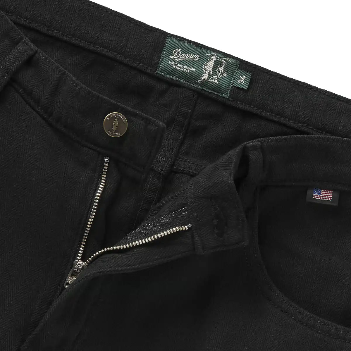 Men's Kenton Double Knee Pants Herringbone Black - Image 2