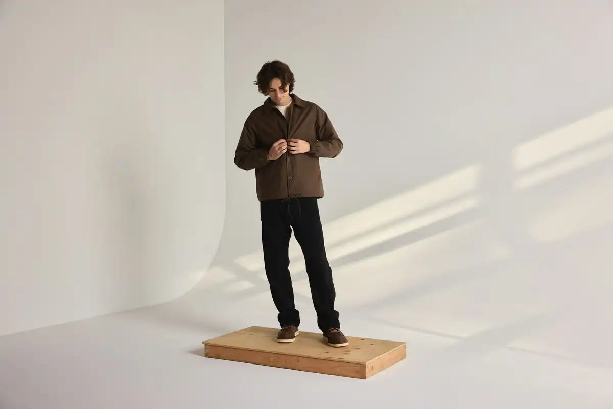 Men's Waxed Primaloft Coaches Jacket Brown - Image 7