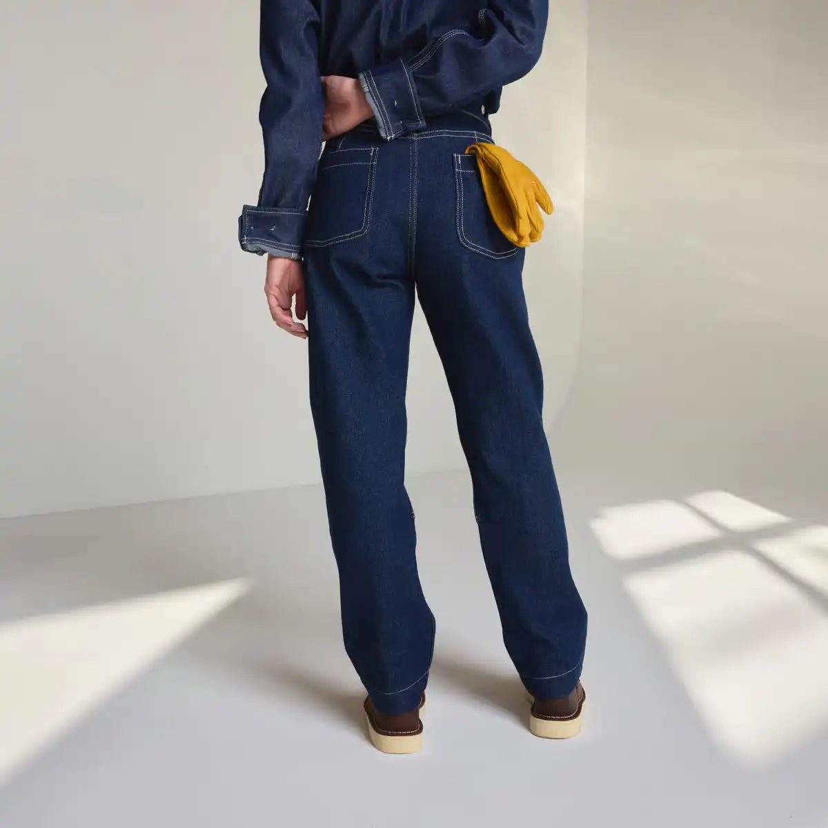 Women's Hawthorne Double Knee Pants Denim Dark Wash Indigo - Image 5