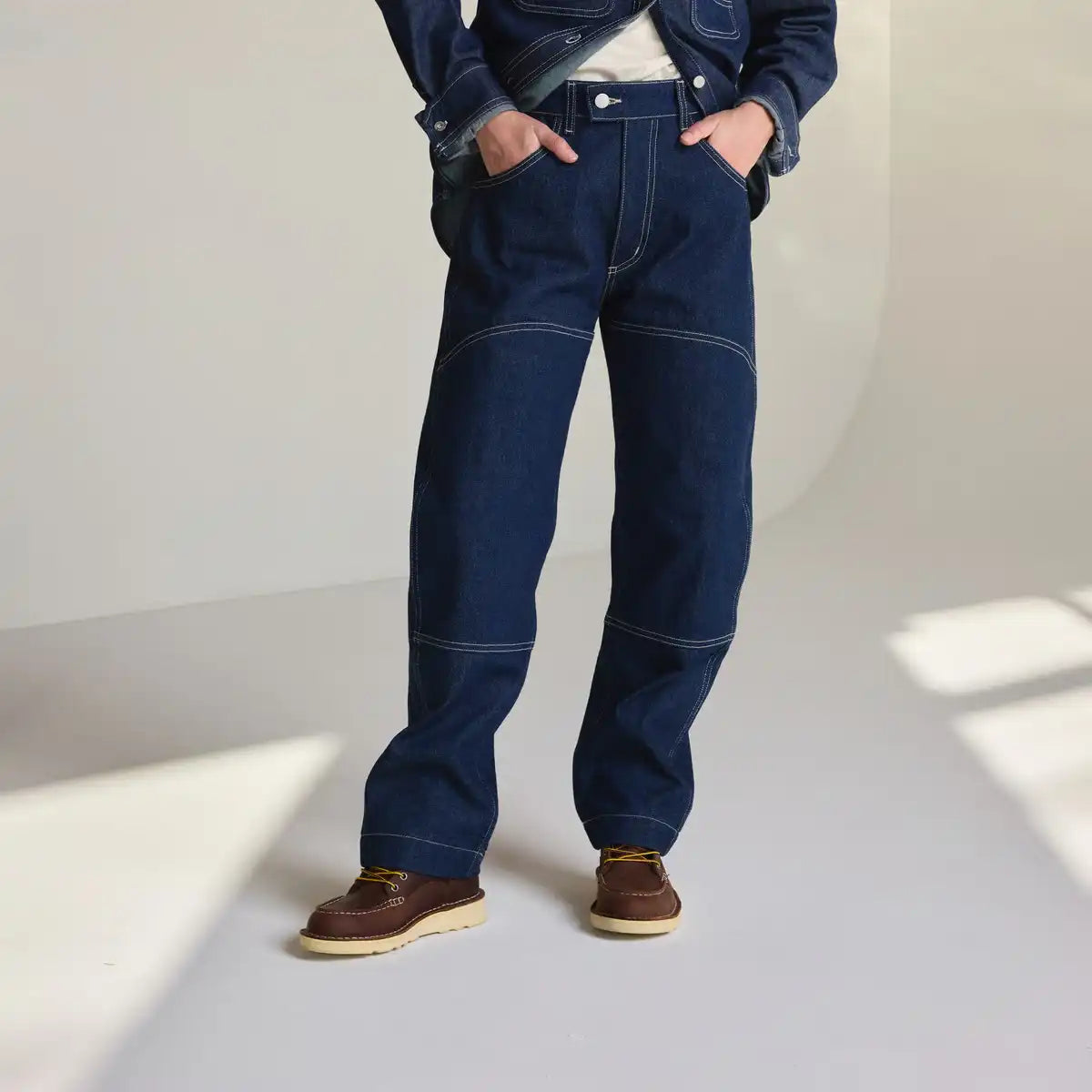 Women's Hawthorne Double Knee Pants Denim Dark Wash Indigo - Image 6