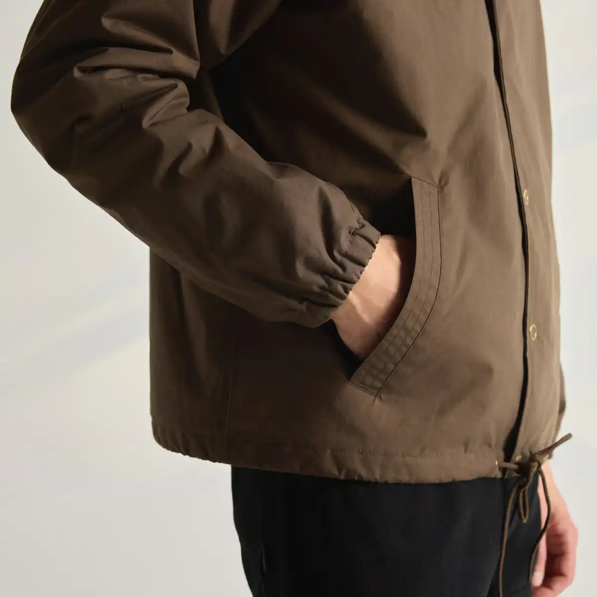 Men's Waxed Primaloft Coaches Jacket Brown - Image 9